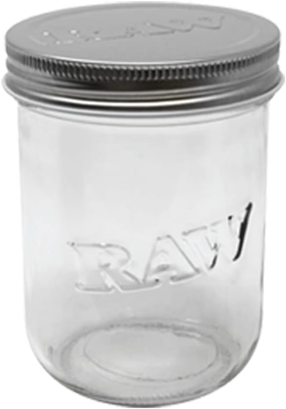 Raw Smell Proof Mason Jar Cover Discreet Storage with Natural Style 16 Ounce