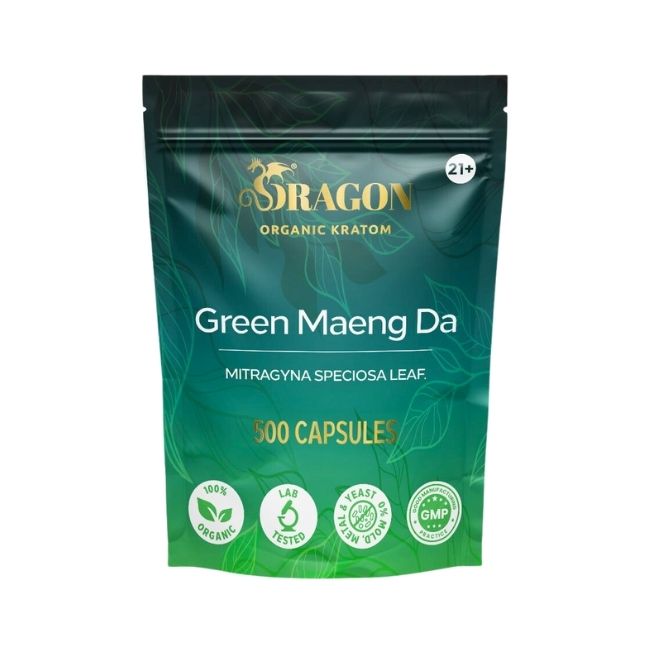 Dragon Organic Kratom Capsules – 500 Count Bulk Bag | Organic, Pre-Measured, High Potency