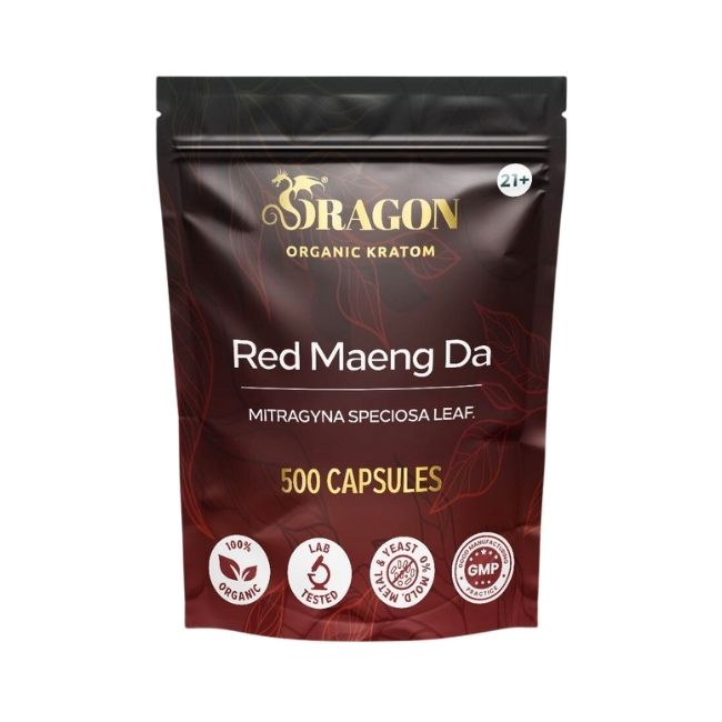 Dragon Organic Kratom Capsules – 500 Count Bulk Bag | Organic, Pre-Measured, High Potency