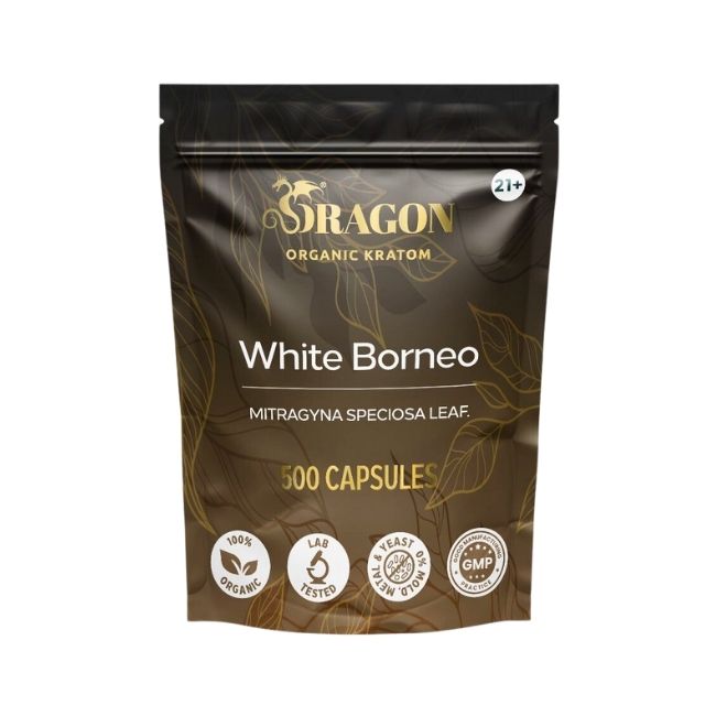 Dragon Organic Kratom Capsules – 500 Count Bulk Bag | Organic, Pre-Measured, High Potency