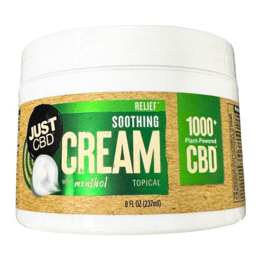 JUST CBD PAIN RELIEF CREAM SOOTHING MENTHOL (1000MG (8OZ 237ML)