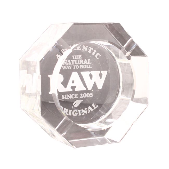 RAW LEAD FREE CRYSTAL GLASS ASHTRAY