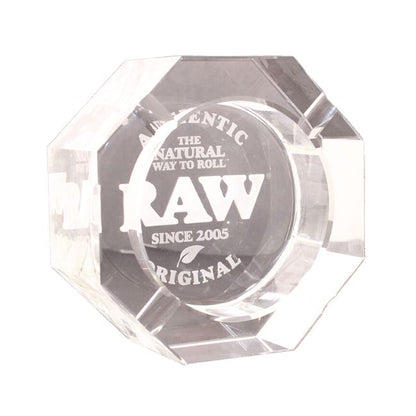 RAW LEAD FREE CRYSTAL GLASS ASHTRAY