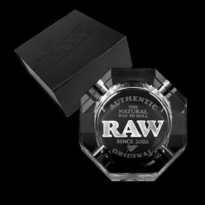 RAW LEAD FREE CRYSTAL GLASS ASHTRAY