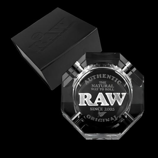 RAW LEAD FREE CRYSTAL GLASS ASHTRAY