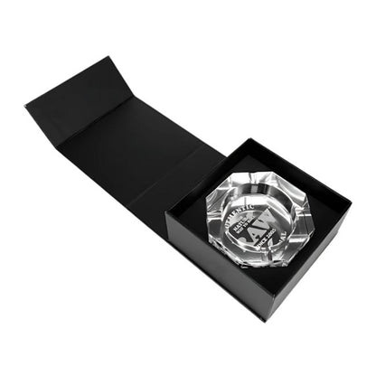 RAW LEAD FREE CRYSTAL GLASS ASHTRAY